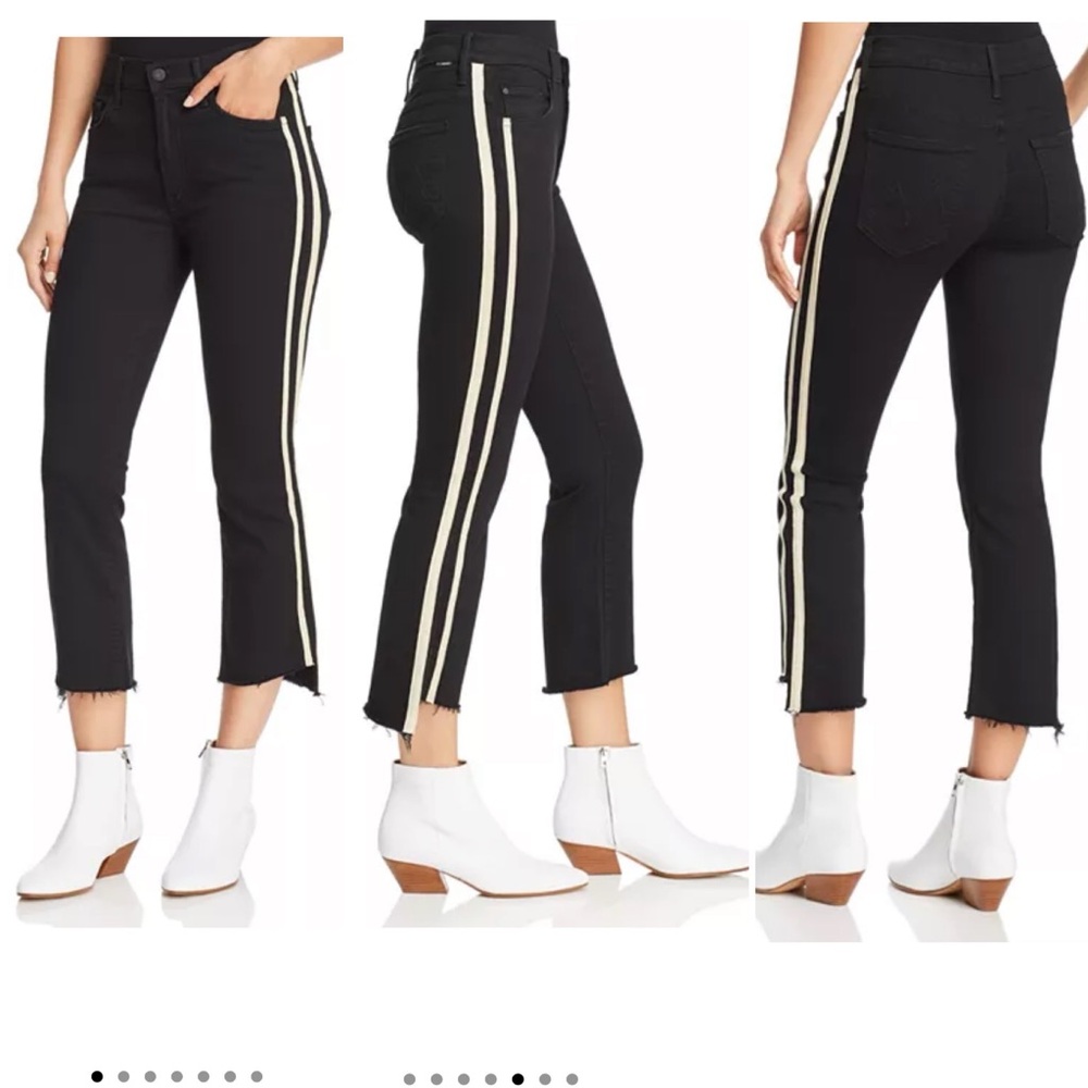 MOTHER DENIM black racer jeans